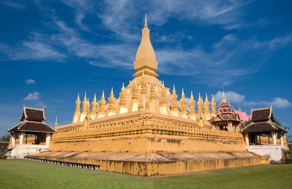 The golden Pha That Luang built in the 16th century.